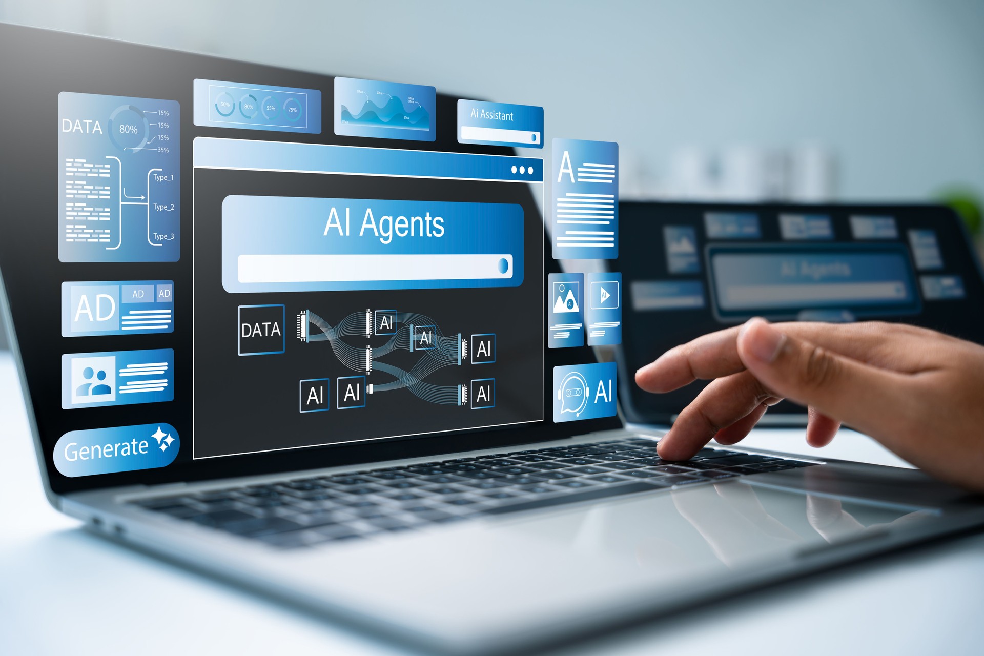 AI agents, AI powered business Solutions, AI assistants support human intelligence, Smart assistants for optimized workflows, AI driven solutions empower business, Automate tasks, Drive innovation.